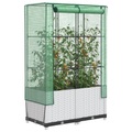 vidaXL Hochbeet mit Gewächshaus-Aufsatz Rattan-Optik 80x40x138 cm