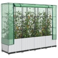 vidaXL, vidaXL Hochbeet mit Gewächshaus-Aufsatz Rattan-Optik 160x40x138 cm