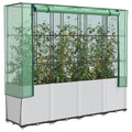 vidaXL, vidaXL Hochbeet mit Gewächshaus-Aufsatz Rattan-Optik 160x40x153 cm