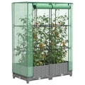 vidaXL, vidaXL Hochbeet mit Gewächshaus-Aufsatz Rattan-Optik 80x40x123 cm