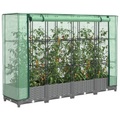 vidaXL Hochbeet mit Gewächshaus-Aufsatz Rattan-Optik 160x40x123 cm