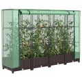 vidaXL Hochbeet mit Gewächshaus-Aufsatz Rattan-Optik 160x40x123 cm