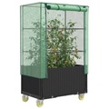 vidaXL, vidaXL Hochbeet mit Aufsatz und Rollen Rattan-Optik 80x50x182 cm