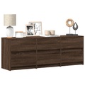 vidaXL TV-Schrank mit LED-Beleuchtung Braun Eichen-Optik 140x34x50 cm