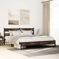 vidaXL Metallbett ohne Matratze Räuchereiche 183x213 cm
