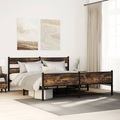 vidaXL, vidaXL Metallbett ohne Matratze Räuchereiche 180x200 cm