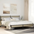 vidaXL Metallbett ohne Matratze Sonoma-Eiche 183x213 cm