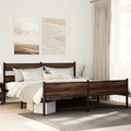 vidaXL Metallbett ohne Matratze Braun Eichen-Optik 183x213 cm
