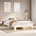 vidaXL Massivholzbett ohne Matratze Weiß 160x200 Kiefernholz