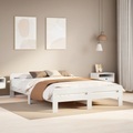 vidaXL Massivholzbett ohne Matratze Weiß 160x200 Kiefernholz