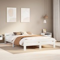 vidaXL Massivholzbett ohne Matratze Weiß 150x200 cm Kiefernholz