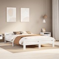 vidaXL Massivholzbett ohne Matratze Weiß 140x200 cm Kiefernholz