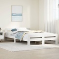 vidaXL Massivholzbett ohne Matratze Weiß 135x190 cm Kiefernholz