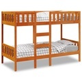 vidaXL Etagenbett Wachsbraun 80x200 cm Massivholz Kiefer