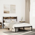vidaXL Metallbett ohne Matratze Räuchereiche 120x200 cm