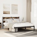 vidaXL, vidaXL Metallbett ohne Matratze Räuchereiche 140x200 cm