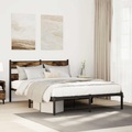 vidaXL Metallbett ohne Matratze Räuchereiche 150x200 cm