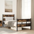 vidaXL, vidaXL Metallbett ohne Matratze Räuchereiche 90x200 cm