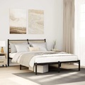 vidaXL Metallbett ohne Matratze Sonoma-Eiche 140x190 cm