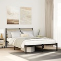 vidaXL Metallbett ohne Matratze Sonoma-Eiche 150x200 cm