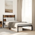 vidaXL Metallbett ohne Matratze Räuchereiche 75x190 cm