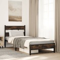 vidaXL Metallbett ohne Matratze Räuchereiche 90x190 cm