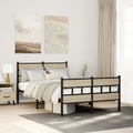 vidaXL Metallbett ohne Matratze Sonoma-Eiche 120x190 cm