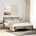 vidaXL Metallbett ohne Matratze Sonoma-Eiche 140x200 cm