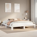 vidaXL Massivholzbett ohne Matratze Weiß 180x200 cm Kiefernholz