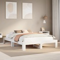 vidaXL Massivholzbett ohne Matratze Weiß 140x200 cm Kiefernholz