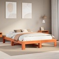 vidaXL Massivholzbett ohne Matratze Wachsbraun 140x190 cm Kiefernholz
