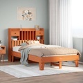 vidaXL Massivholzbett ohne Matratze Wachsbraun 120x190 cm Kiefernholz
