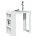 vidaXL Bartisch mit Regal Weiß 102x50x103,5 cm Holzwerkstoff