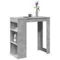 vidaXL Bartisch mit Regal Betongrau 102x50x103,5 cm Holzwerkstoff