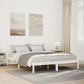 vidaXL Massivholzbett Extra Lang ohne Matratze Weiß 160x220 Kieferholz