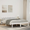 vidaXL Massivholzbett Extra Lang ohne Matratze Weiß 140x220 Kieferholz