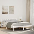 vidaXL Massivholzbett Extra Lang ohne Matratze Weiß 160x220 Kieferholz