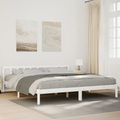 vidaXL Massivholzbett Extra Lang ohne Matratze Weiß 180x220 Kieferholz