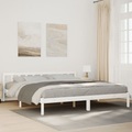 vidaXL Massivholzbett Extra Lang ohne Matratze Weiß 200x220 Kieferholz