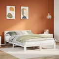 vidaXL Massivholzbett ohne Matratze Weiß 140x200 cm Kiefernholz