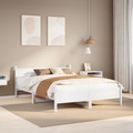 vidaXL Massivholzbett ohne Matratze Weiß 140x200 cm Kiefernholz