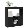 vidaXL, vidaXL Highboard Schwarz 92x33x100 cm Holzwerkstoff