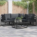 VidaXL - Garten-sofa aluminium, One Size, Schwarz