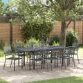 VidaXL - Garten essgruppe stahl, One Size, Grau