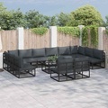 VidaXL - Garten-sofa aluminium, One Size, Schwarz