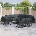 VidaXL - Garten-sofa aluminium, One Size, Schwarz