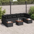 VidaXL - Garten-sofa-set poly-rattan, One Size, Schwarz