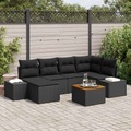 VidaXL - Garten sofa set poly-rattan, One Size, Schwarz