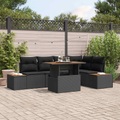VidaXL - Garten-sofa-set poly-rattan, One Size, Schwarz