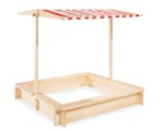 Pinolino, PINOLINO Sandkasten Leonie 120x120 cm mit Dach Natur